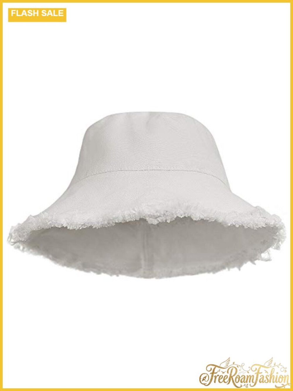 Washed Cotton Distressed Wide Brim Bucket Hat UPF 50+ Foldable Sun Protection